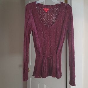 Maroon sweater with gold shiny flecks